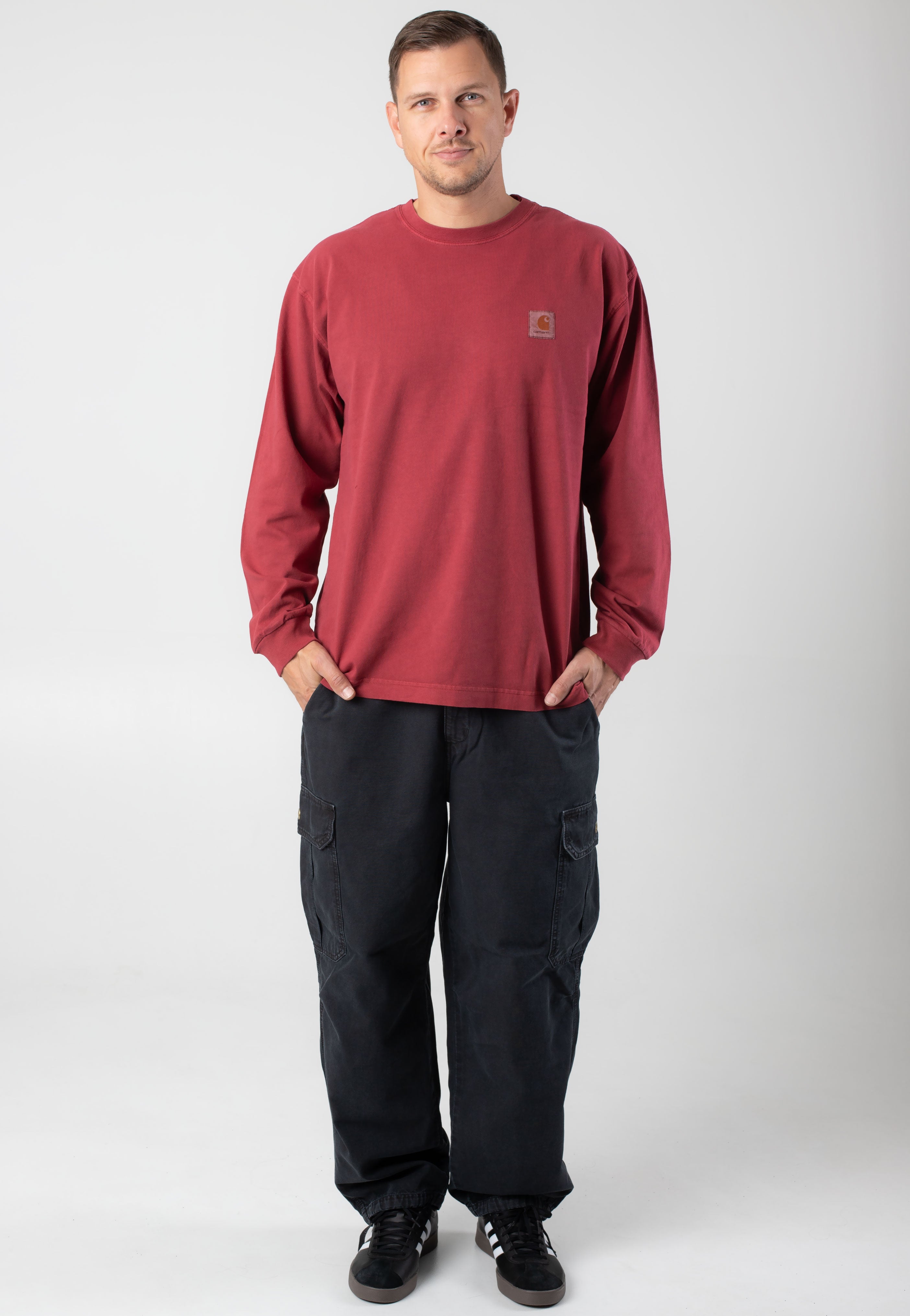 Carhartt WIP - Vista Garment Dyed Scarlet - Longsleeve Recommend Sale Online