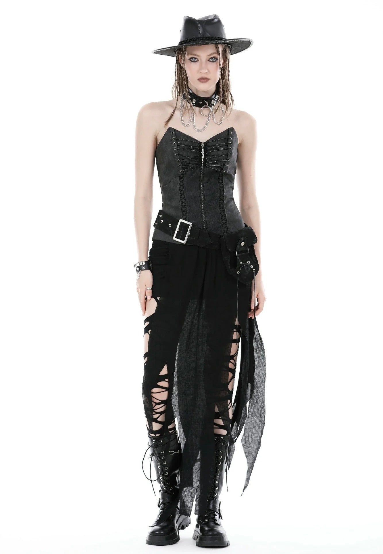 Dark In Love - Punk Decadent Irregular Black - Skirt Discount Online Online