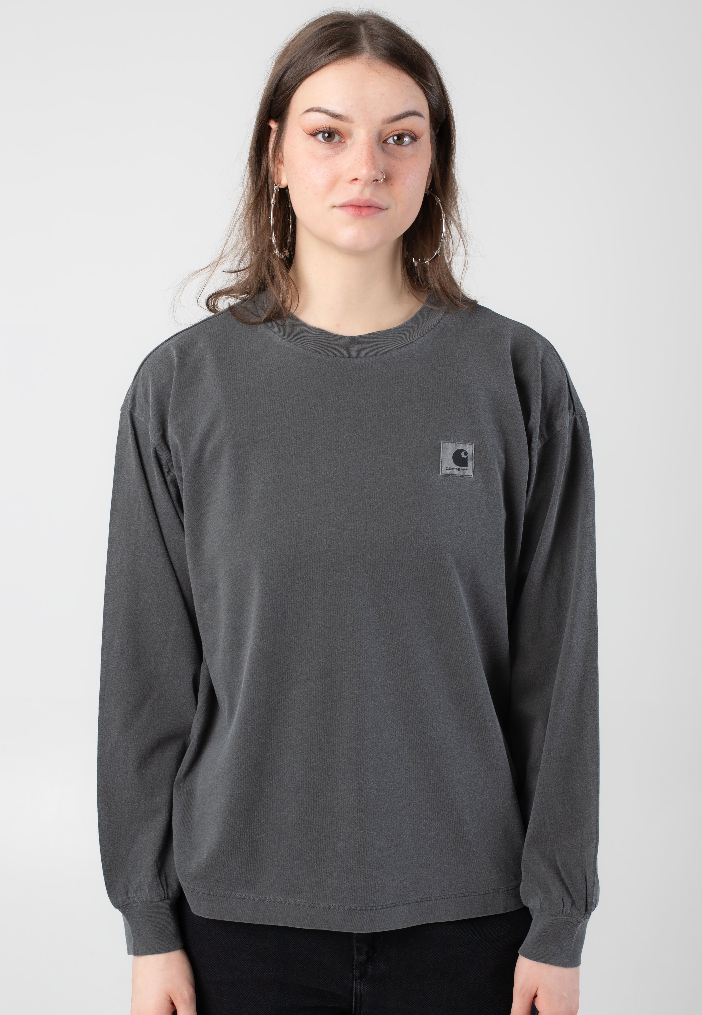 Carhartt WIP - W' Nelson Garment Dyed Graphite - Longsleeve