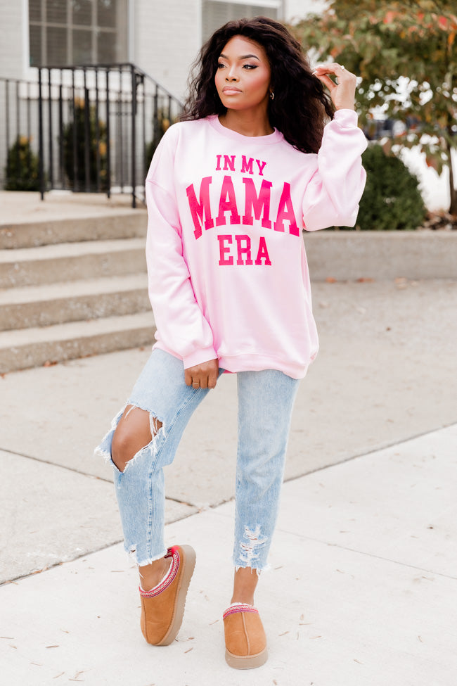 In My Mama Era Light Pink Oversized Graphic Sweatshirt High Quality For Sale