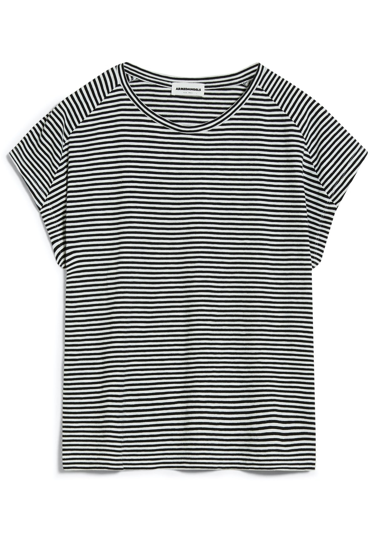 Armedangels - Oneliaa Lovely Stripes Black-Oatmilk - T-Shirt Sale Recommend