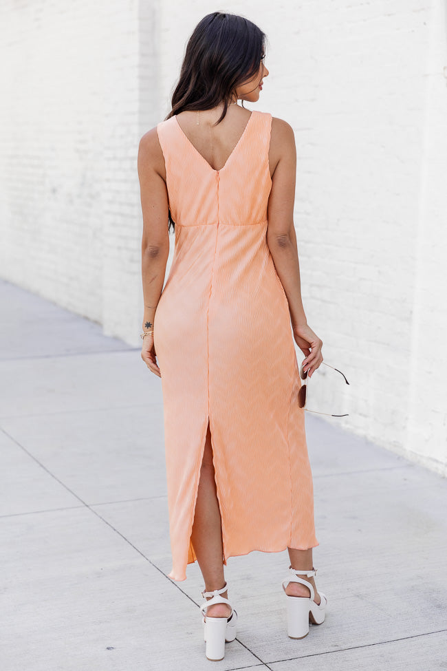 All Dolled Up Cantaloupe Midi Dress FINAL SALE Cheapest Pice