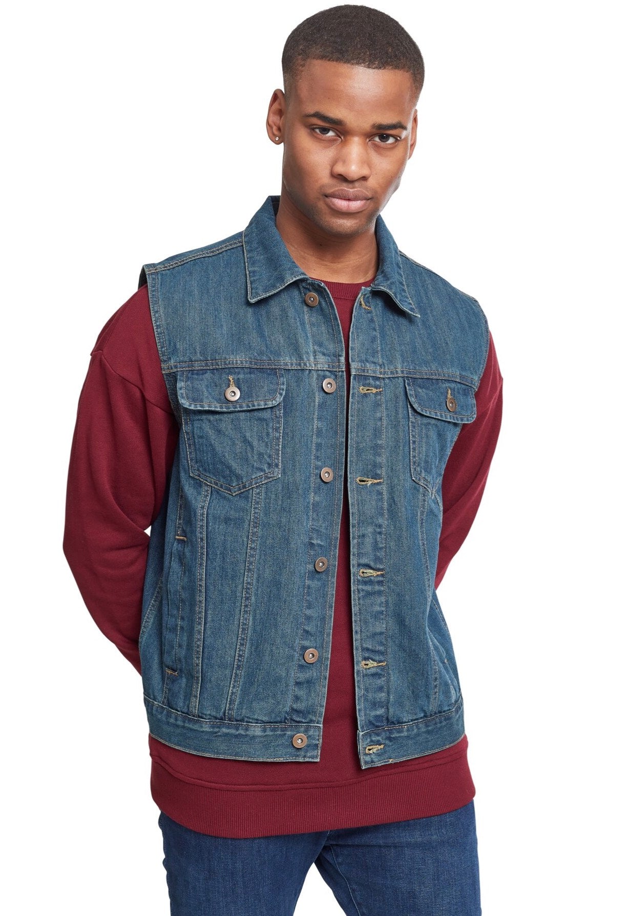 Urban Classics - Denim Denimblue - Jeans Vest Free Shipping Tumblr