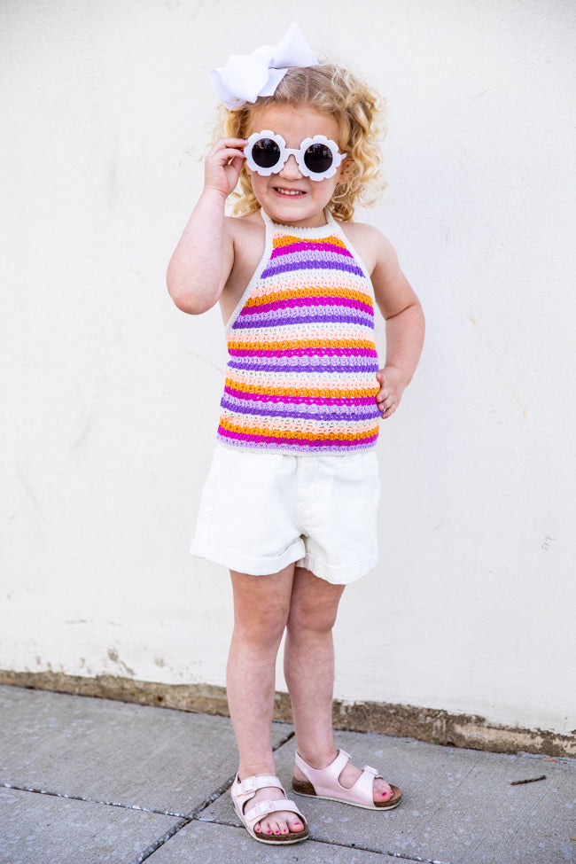 Kid's All The Pretty Girls White Paperbag Acid Wash Shorts FINAL SALE