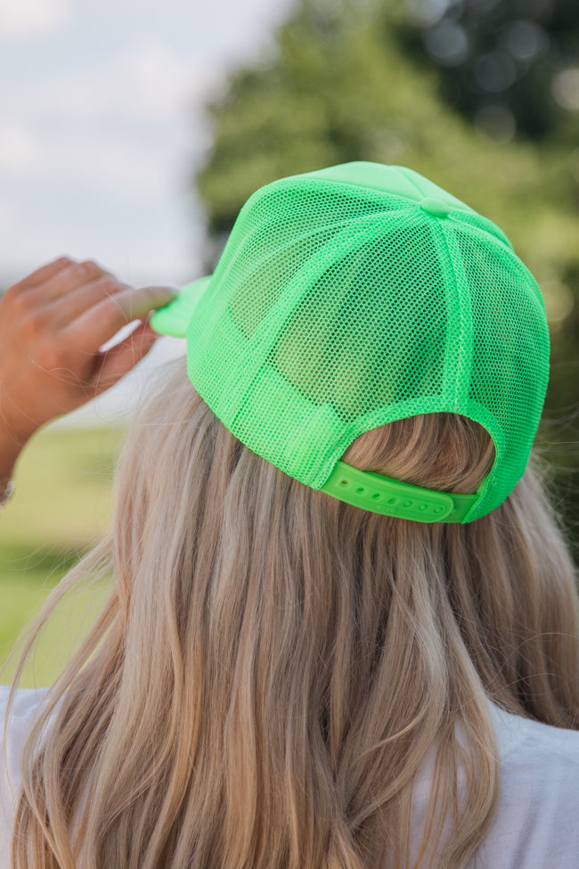 Neon Moon Lime Green Trucker Hat Cheap Sale Countdown Package