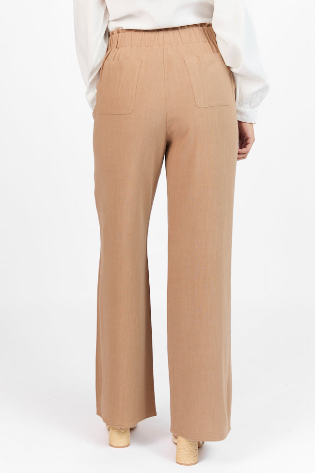 Wish For This Mocha Linen Blend Trousers Largest Supplier