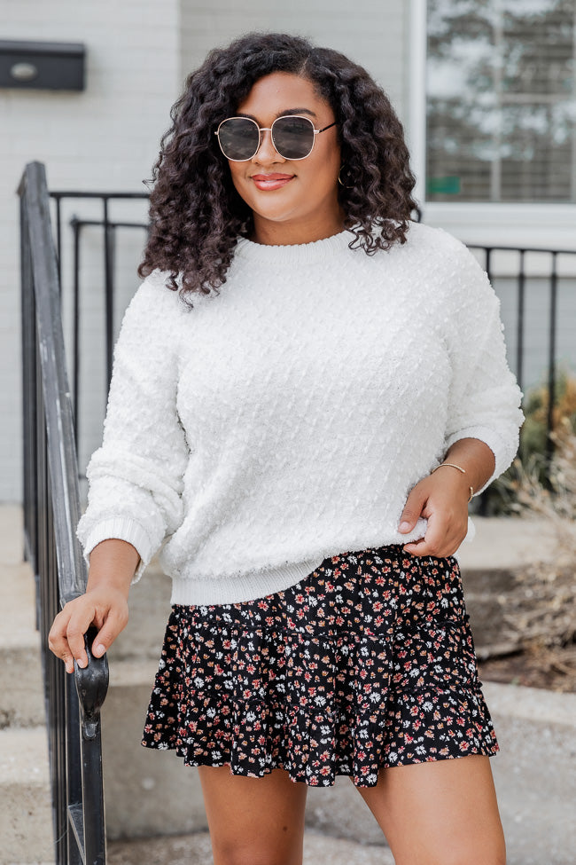 Could Be The One Ivory Textured Fuzzy Sweater  FINAL SALE Find Great For Sale