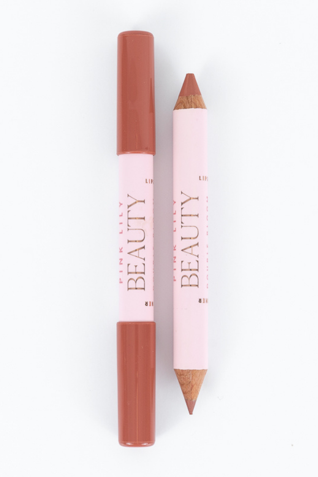 Pink Lily Beauty Double Bloom Dual Lipstick and Lip Liner - Peachy Please Outlet Factory Outlet