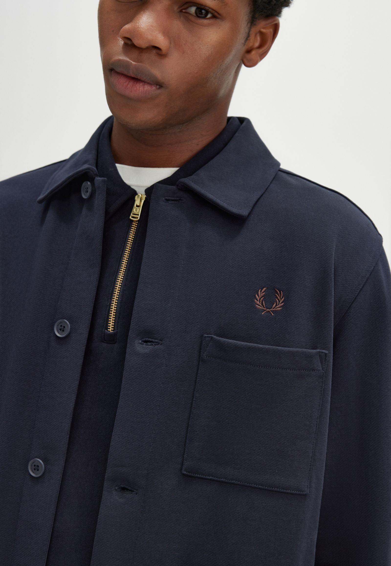 Fred Perry - Heavyweight Sweat Navy - Jacket Cheap Sale Discounts