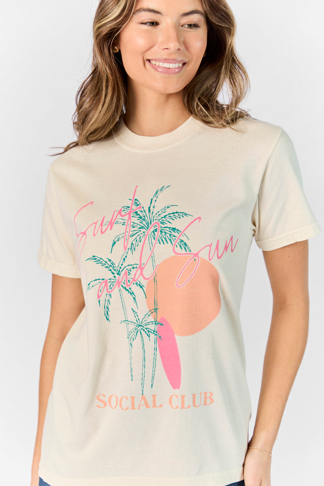 Surf & Sun Club Ivory Comfort Color Graphic Tee Sale Visa Payment