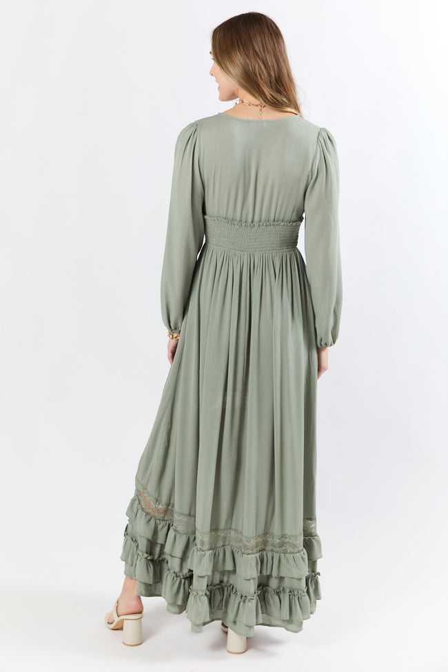 Lucky To Have You Sage Maxi Dress - Coming Soon Best Wholesale Online