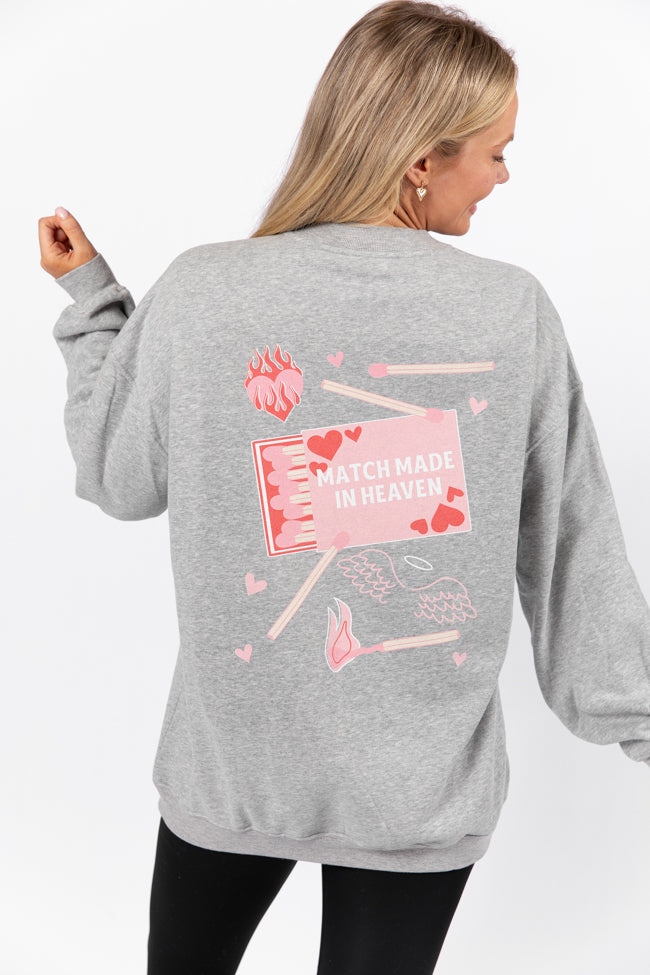 Match Made In Heaven Light Grey Oversized Graphic Sweatshirt Buy Cheap 2025