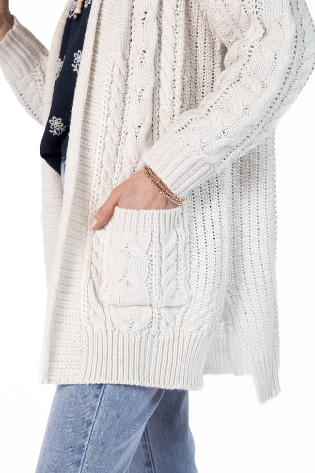 Sweet Nothings Cream Chunky Cable Knit Cardigan Outlet Genuine