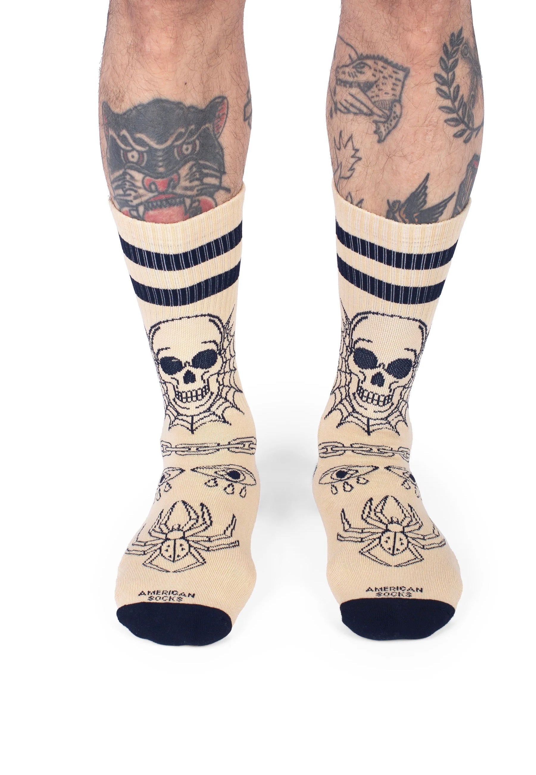 American Socks - Spider's Lair Mid High Beige - Socks