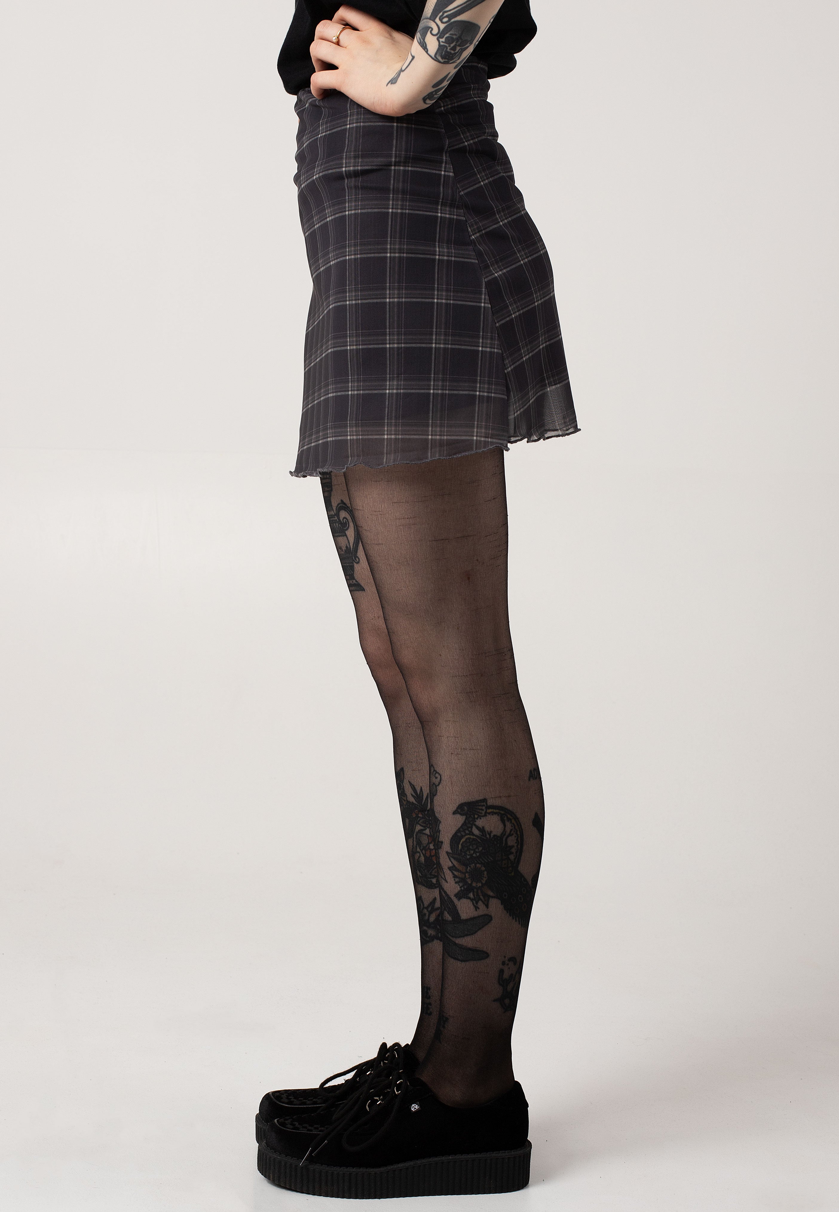 Noisy May - Lesley A Shape Asphalt Check - Skirt Discount Eastbay