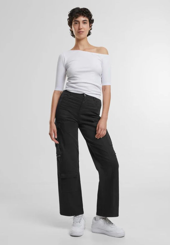 Urban Classics - Ladies Loose Utility Stretch Twill Black - Pants Sale View