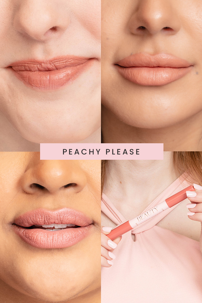 Pink Lily Beauty Double Bloom Dual Lipstick and Lip Liner - Peachy Please Outlet Factory Outlet