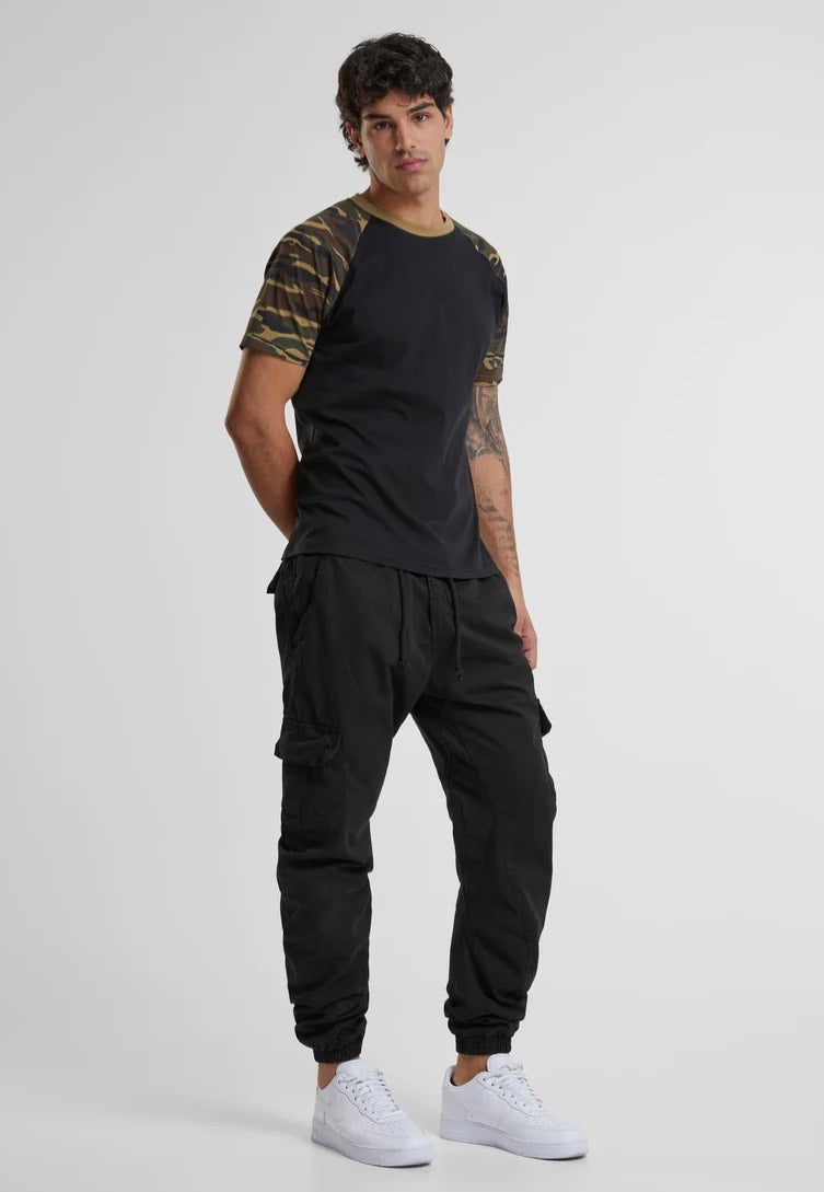 Urban Classics - Raglan Contrast Black/Woodcamo - T-Shirt Buy Cheap Official Site