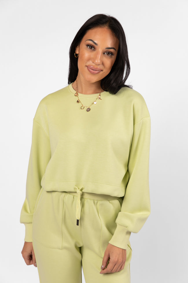 Only One Lime Drawstring Hem Pullover SALE Sale Pick A Best