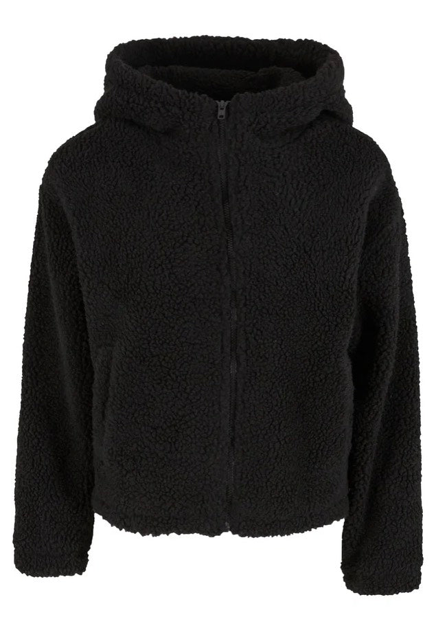 Urban Classics - Ladies Short Hooded Sherpa Black - Jacket Free Shipping Pay With Visa