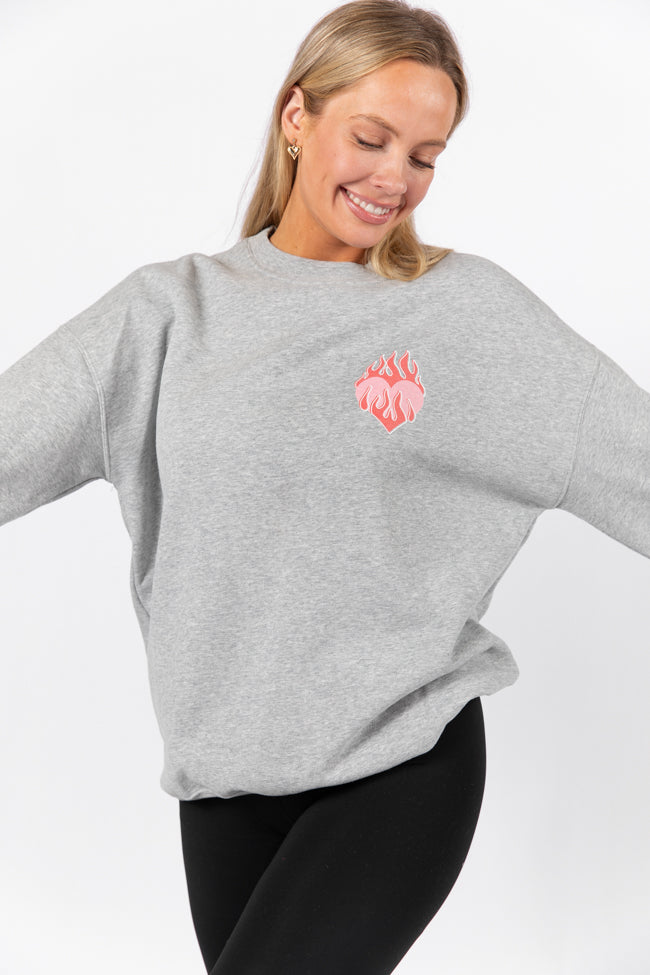 Match Made In Heaven Light Grey Oversized Graphic Sweatshirt Buy Cheap 2025