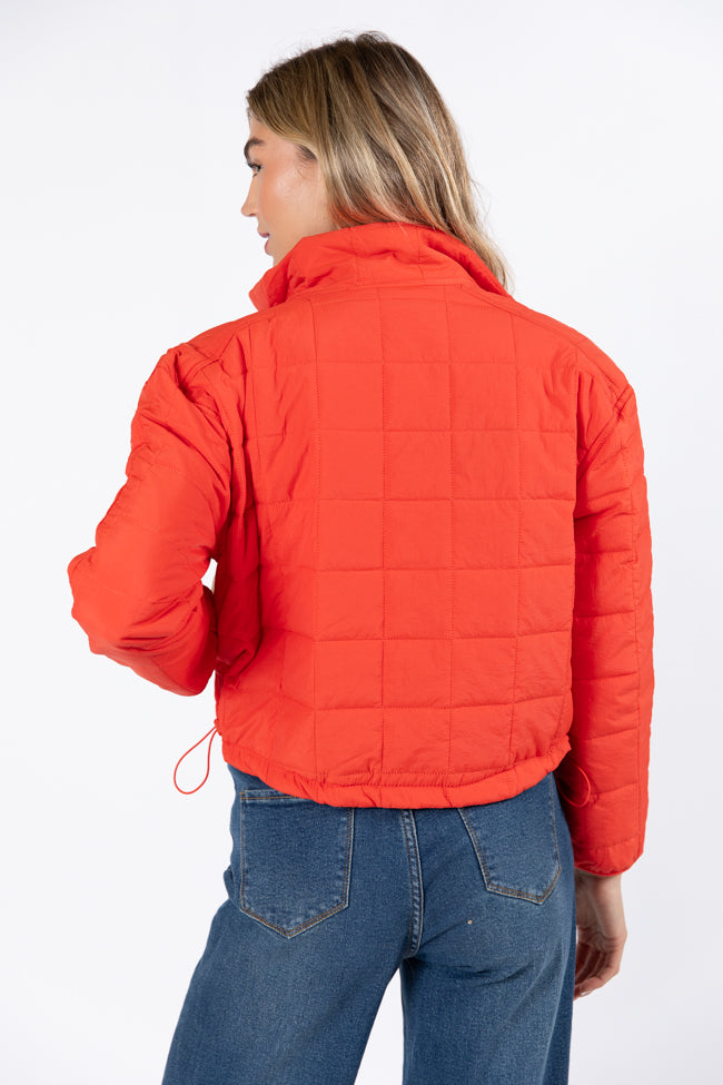 Heating Up Tomato Lightweight Puffer Jacket FINAL SALE Sale Clearance