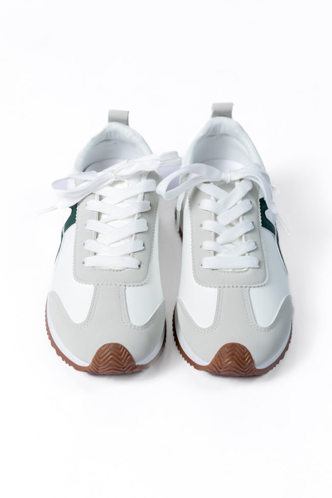 Madeline Green Stripe Sneakers Good Selling Cheap Online