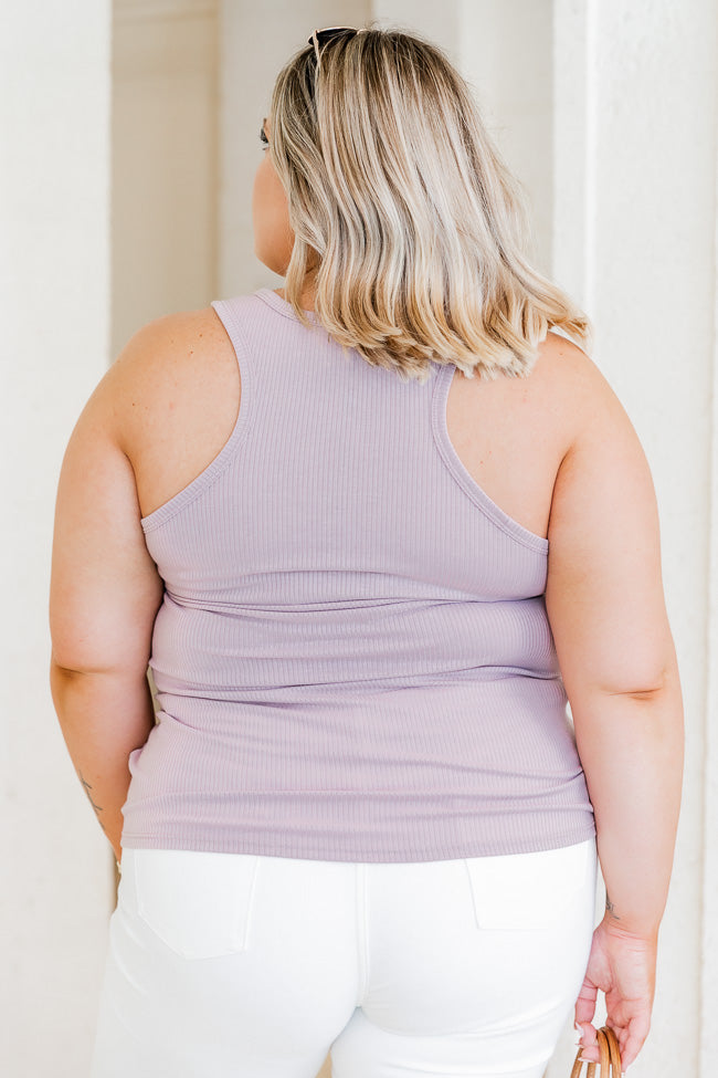 Knowing You Ribbed Racerback Lilac Tank FINAL SALE Professional Online