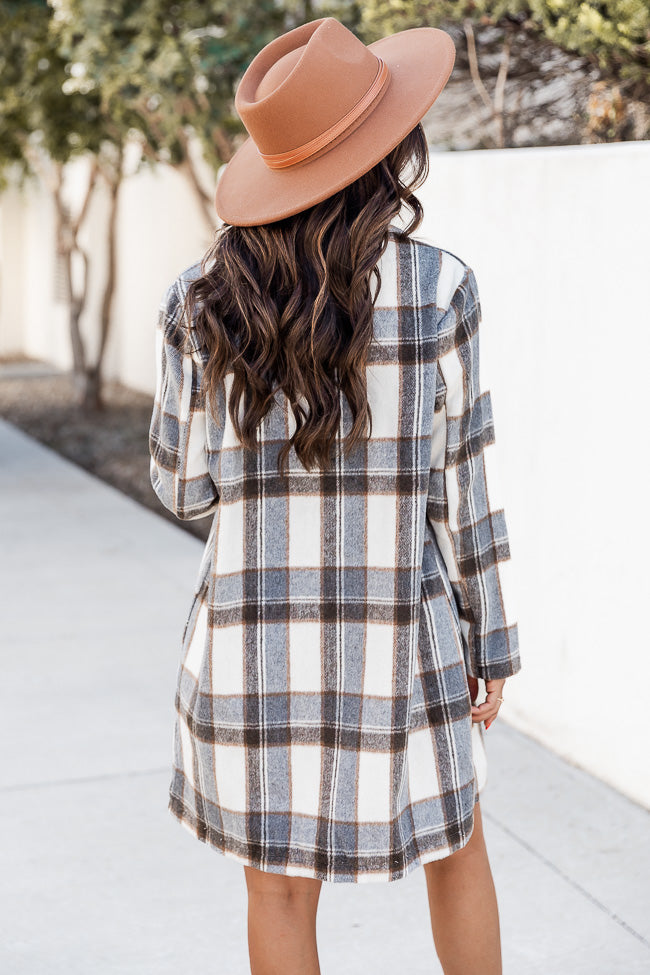 Get On Board Grey Plaid Coat FINAL SALE Cheap New Arrival