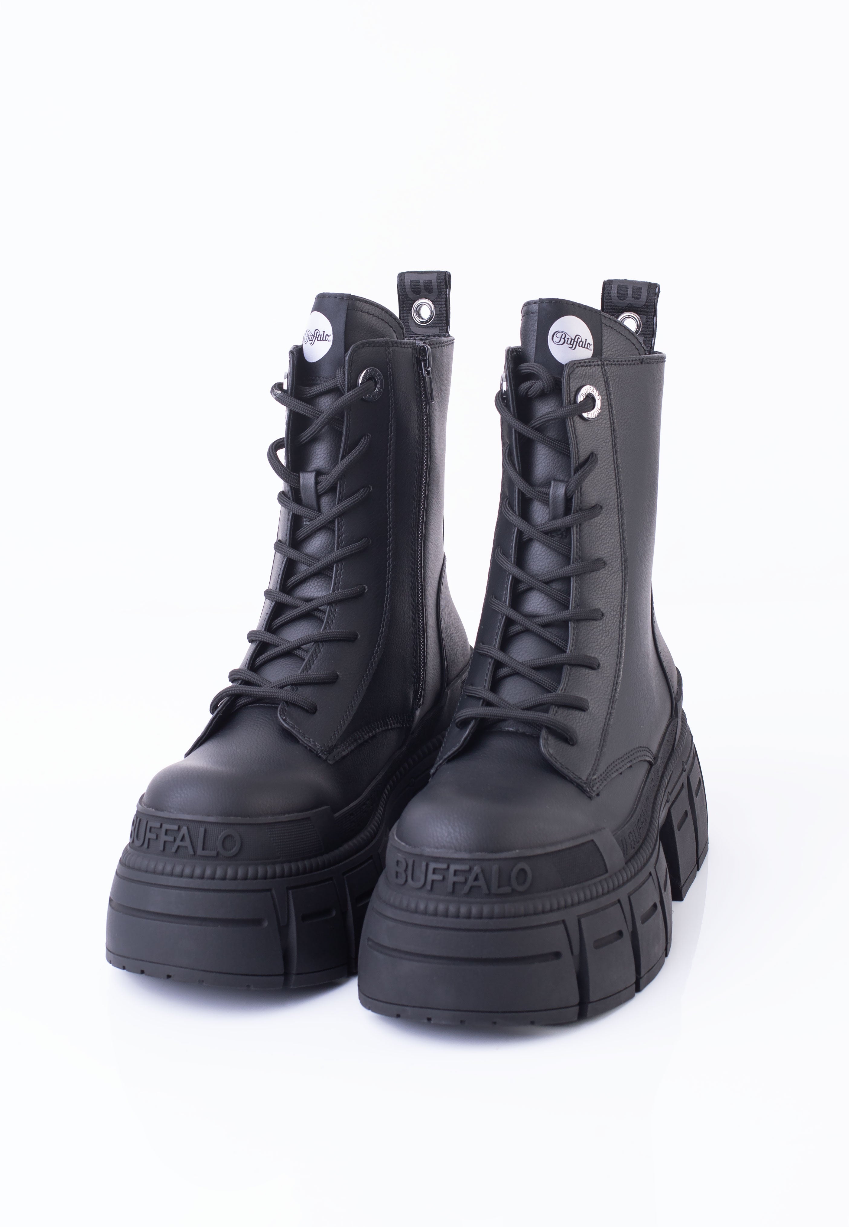 Buffalo - Gospher Lace Up Vegan Nappa Black - Girl Shoes Stockist Online