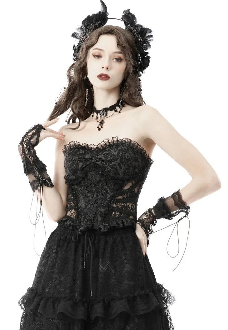 Dark In Love - Gothic Hollow Out Sexy Jacquard Black - Corset Cheap Visa Payment