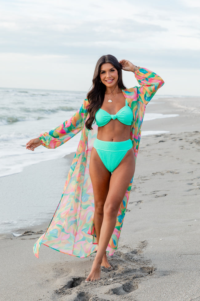 Eyes On Paradise in Kaleidoscope Dreams Belted Kimono Cover Up For Sale Finishline