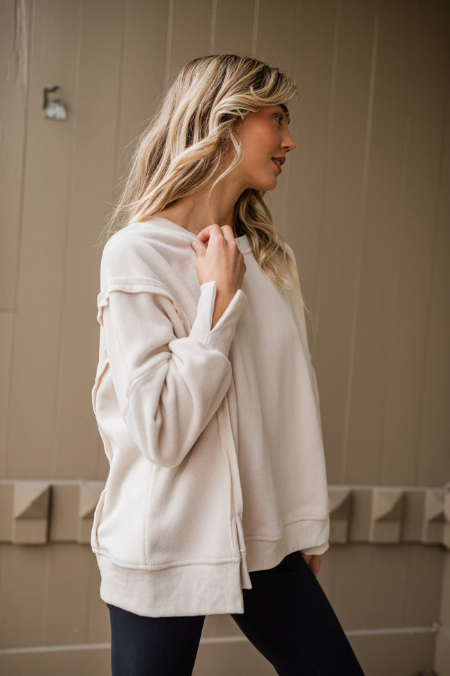 Scouted Out Cream Oversized Fleece Sweatshirt Inexpensive Cheap Online