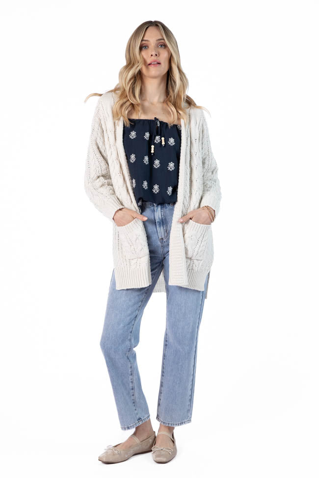 Sweet Nothings Cream Chunky Cable Knit Cardigan Outlet Genuine