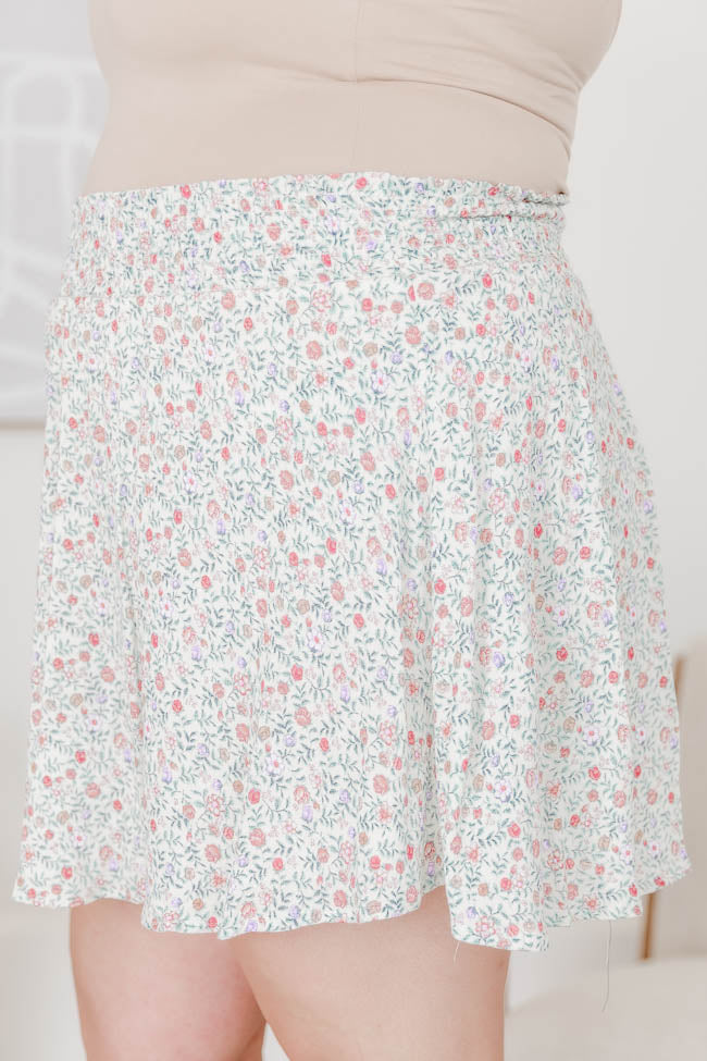 One More Time Ivory/Multi Floral Skirt FINAL SALE Clearance Cheap Online