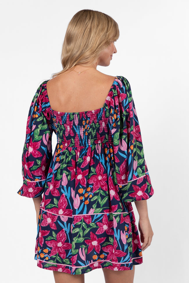 Good Karma Multi Floral Square Neck Dress 2025 New Sale Online