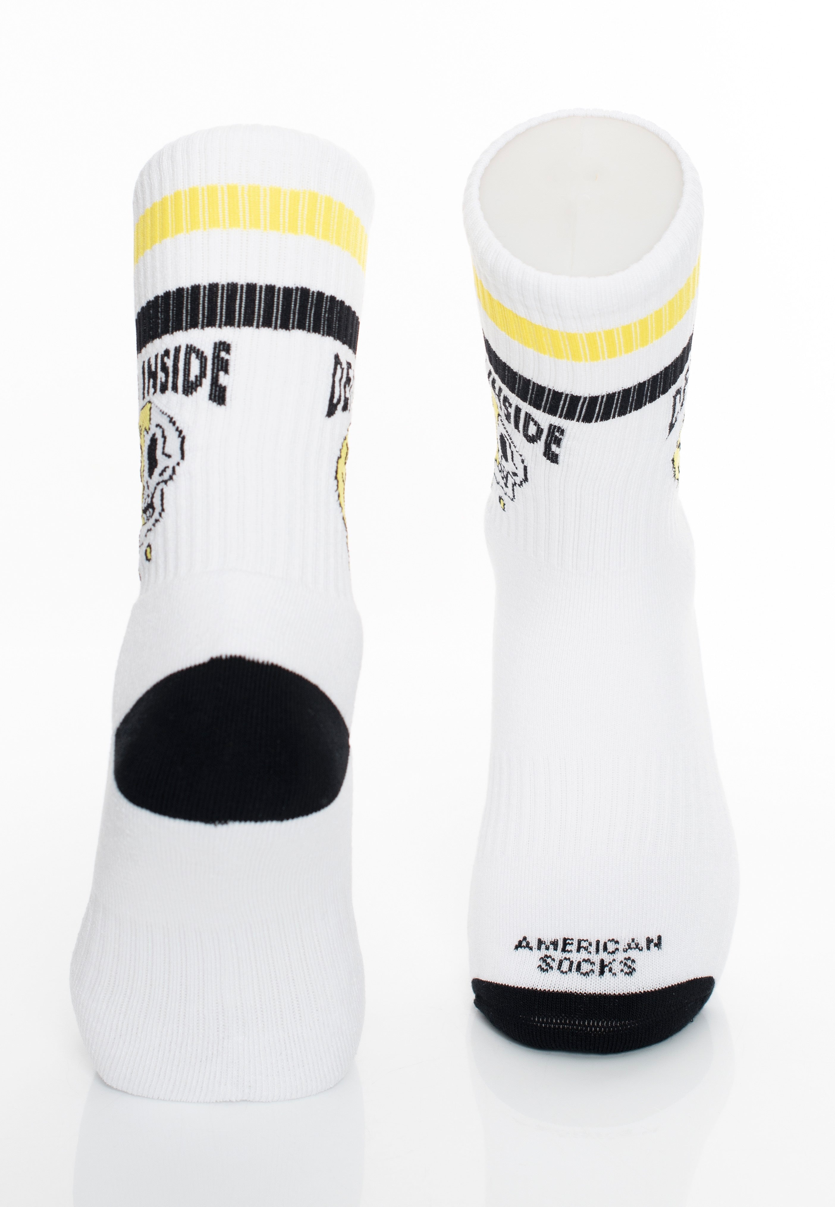 American Socks - Dead Inside Mid High White - Socks Sale Supply