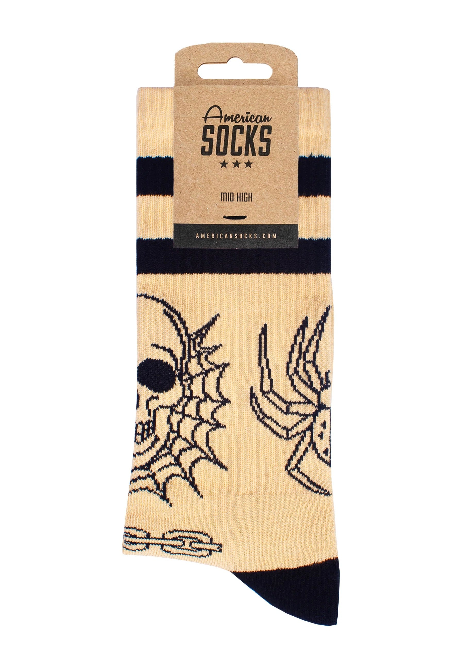 American Socks - Spider's Lair Mid High Beige - Socks