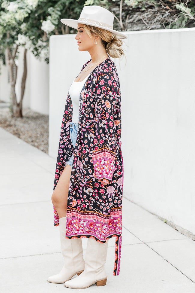 You Amaze Me Black Floral Kimono FINAL SALE Pices For Sale