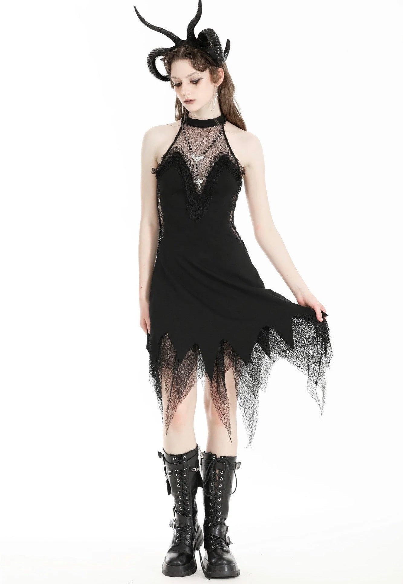 Dark In Love - Devil Sexy Net Deep V Neck Black - Dress Real Sale Online