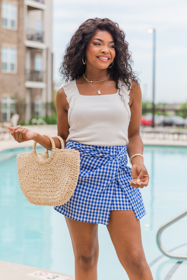 Summertime Muse Ivory Ruffle Sleeve Sweater Tank Comfortable