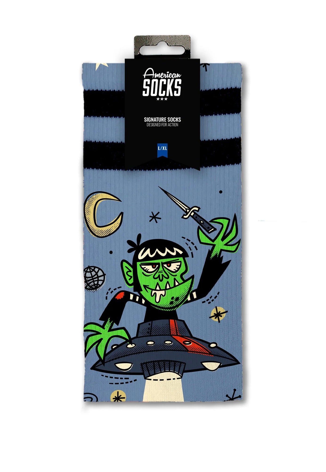 American Socks - Alien Snatch Mid High Blue - Socks Deals Cheap Pice