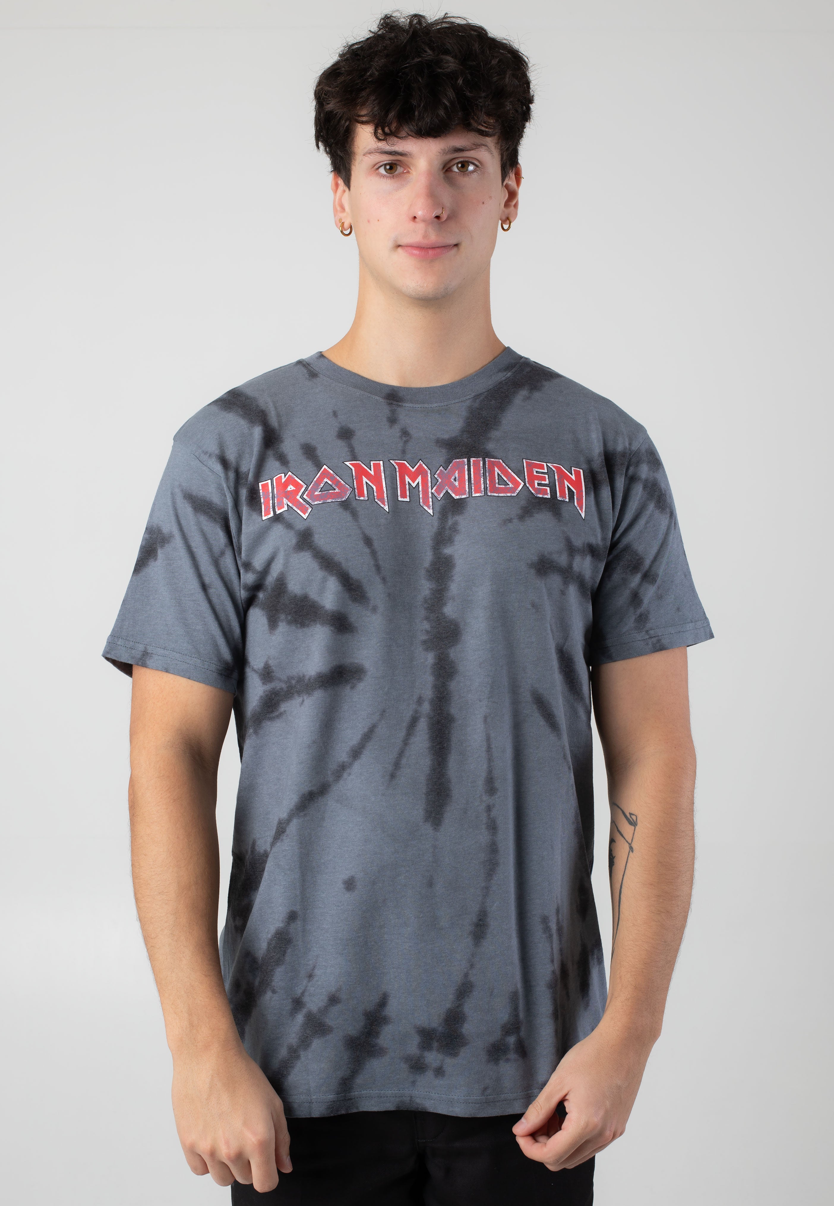 Iron Maiden - Logo Washed Charcoal - T-Shirt Sale Wholesale Pice