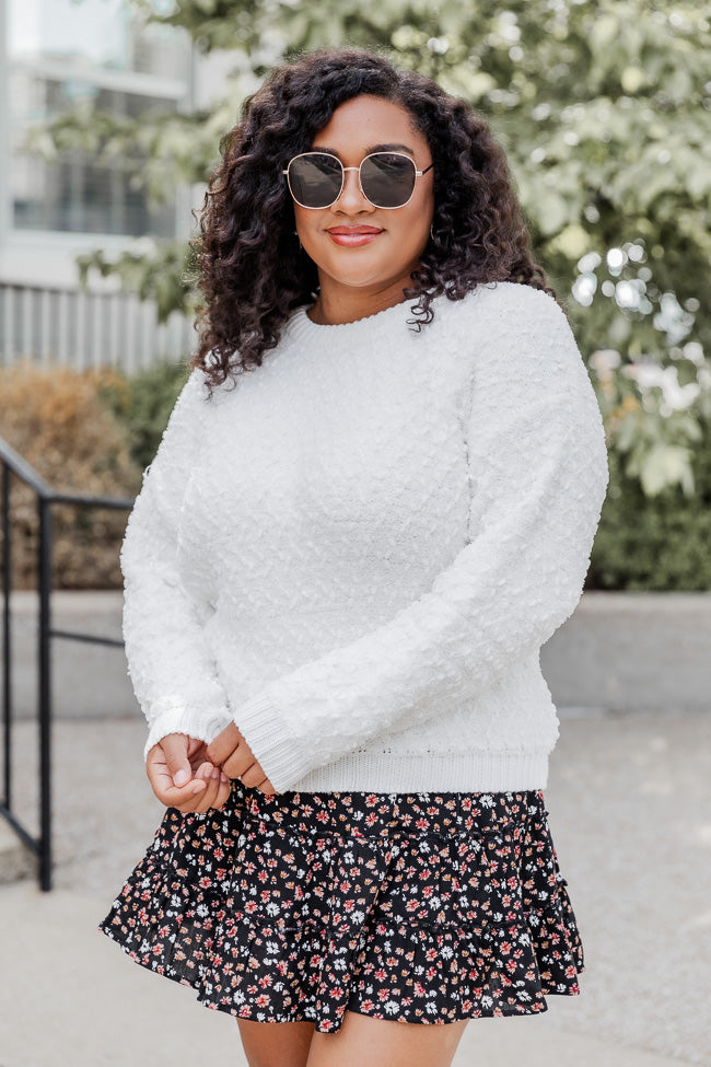 Could Be The One Ivory Textured Fuzzy Sweater  FINAL SALE Find Great For Sale