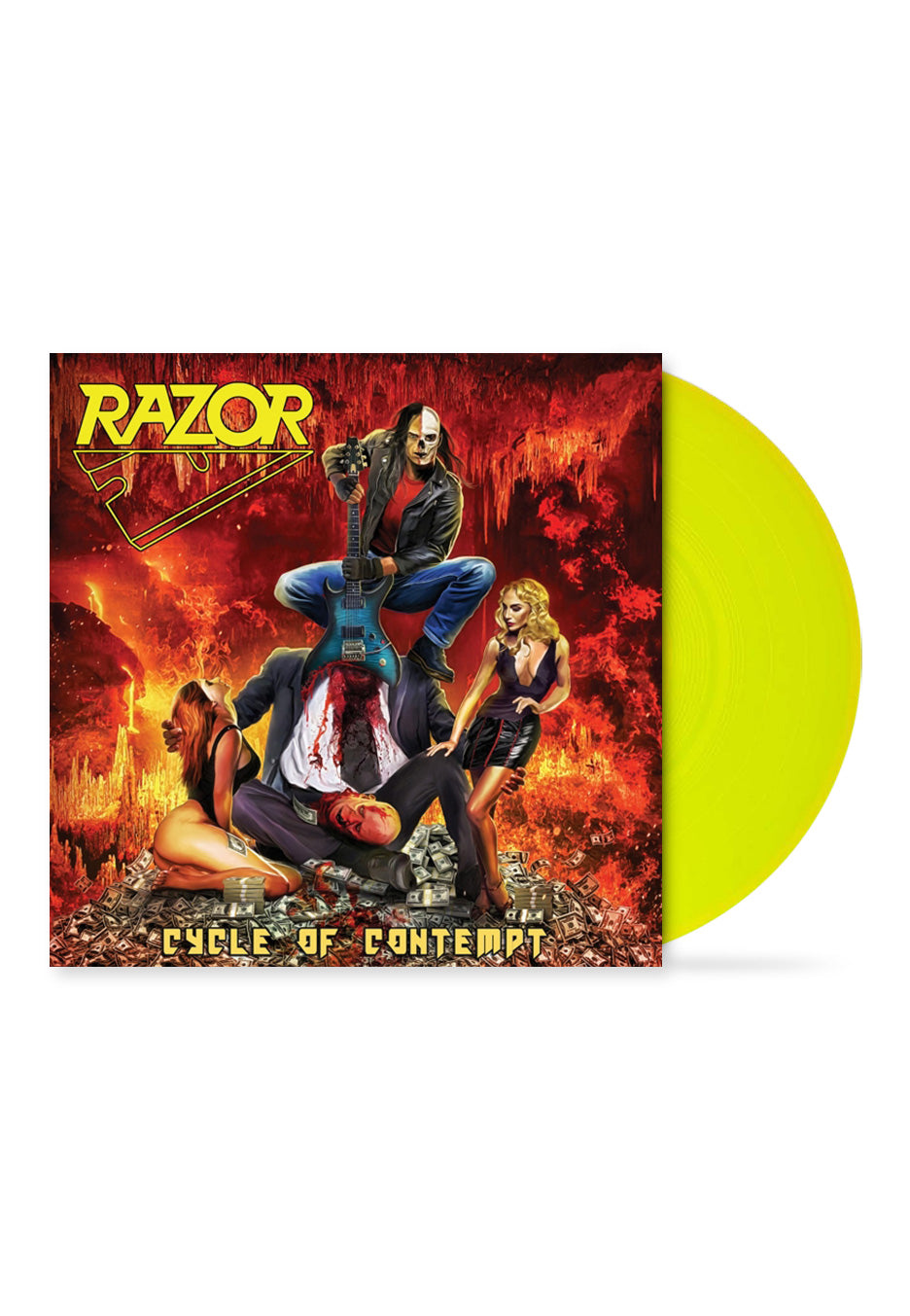 Razor - Cycle Of Contempt Neon Yellow - Colored Vinyl Clearance Pices