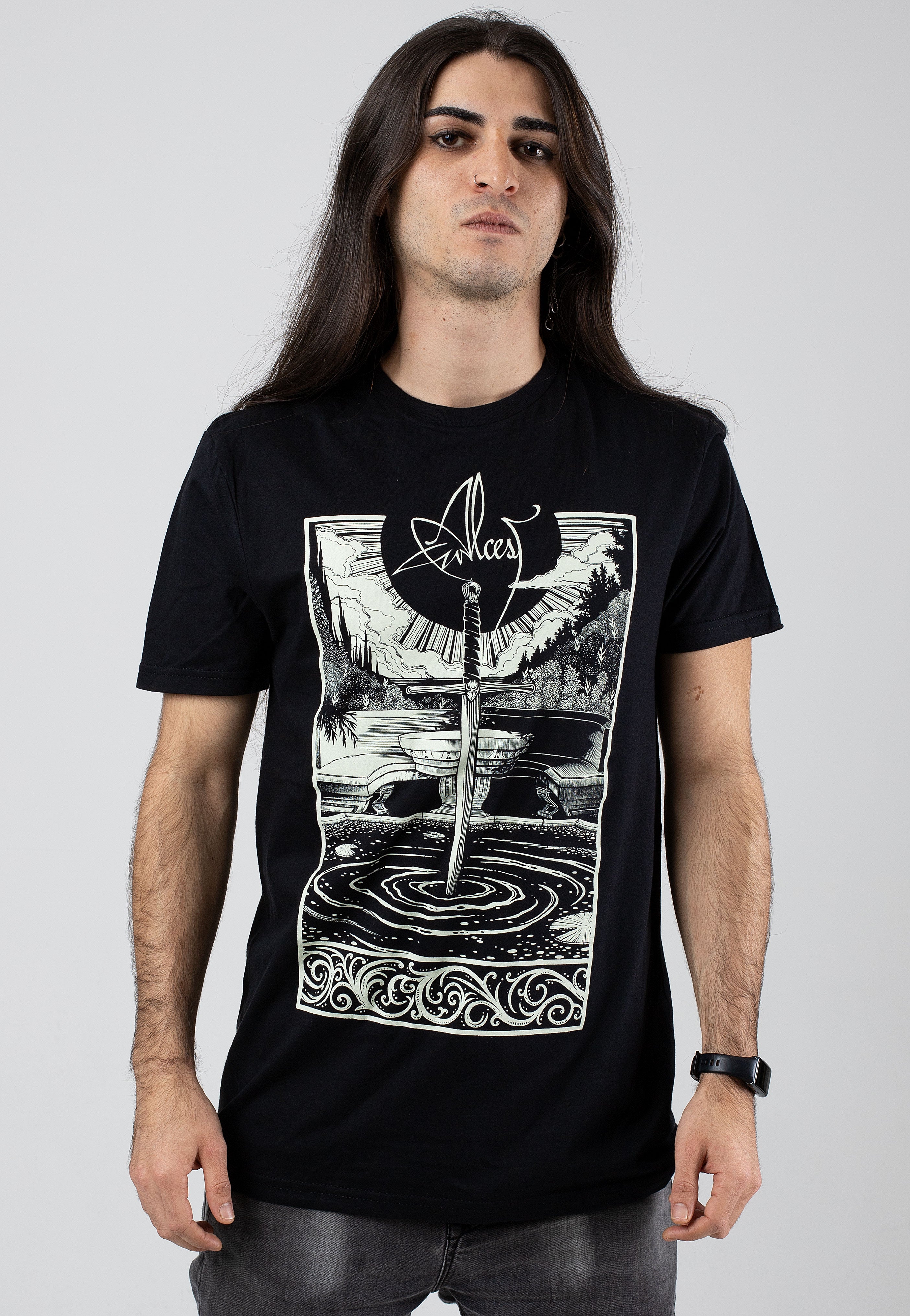 Alcest - Spiritual Logo - T-Shirt With Paypal Cheap Pice