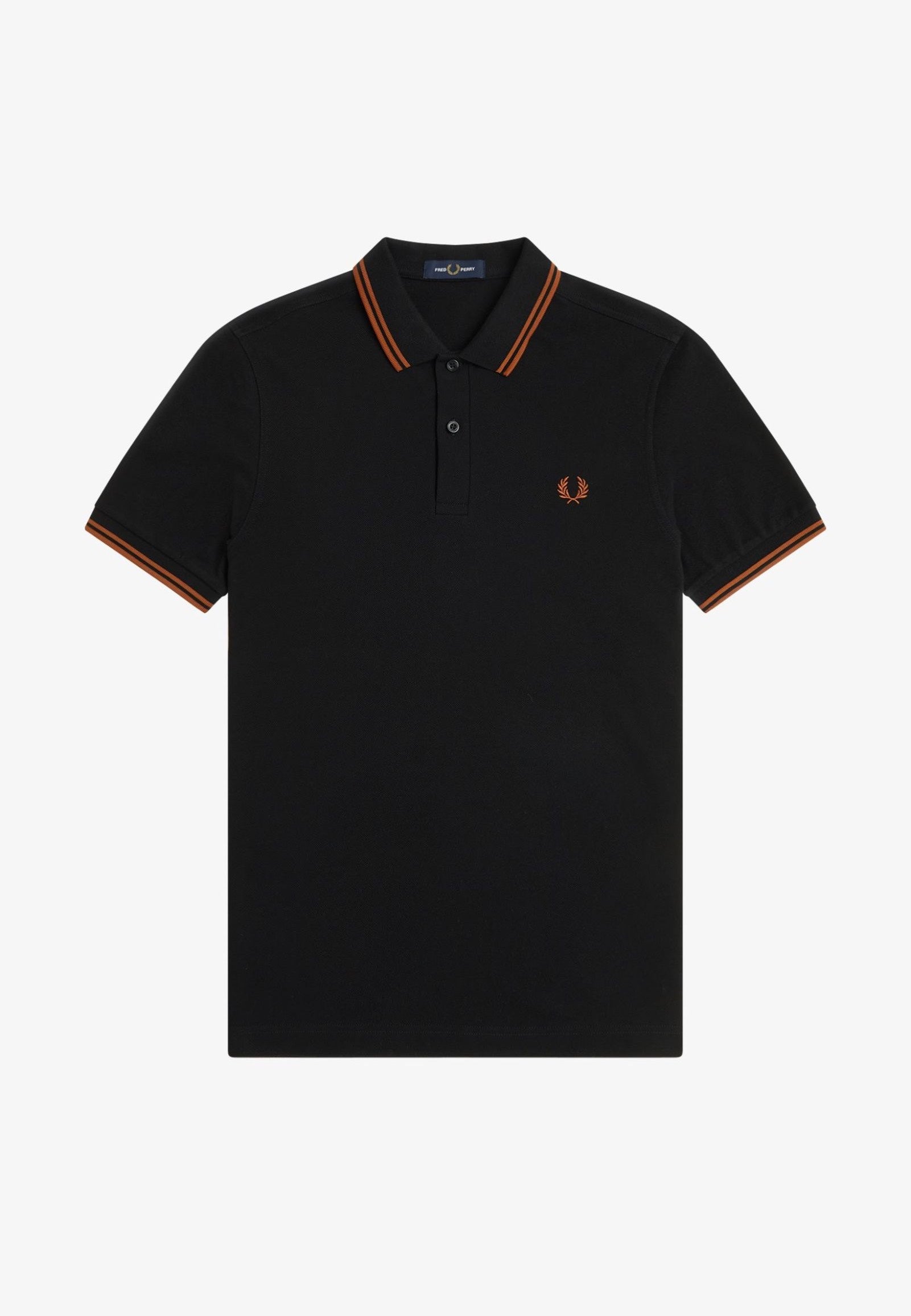 Fred Perry - The Twin Tipped Black/Marmalade - Polo Ebay