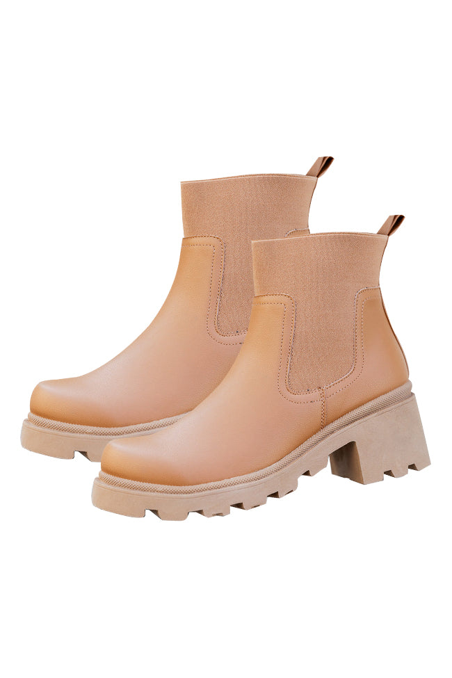 Ashley Camel Chunky Booties FINAL SALE Cheap Tumblr