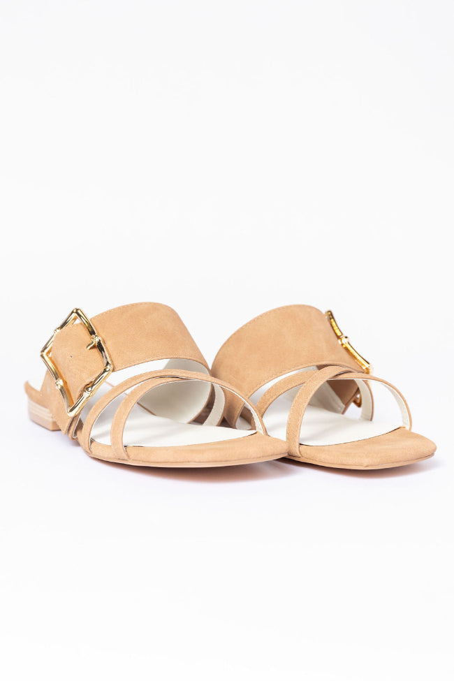 Blaine Camel Buckle Sandals Discount Cheap