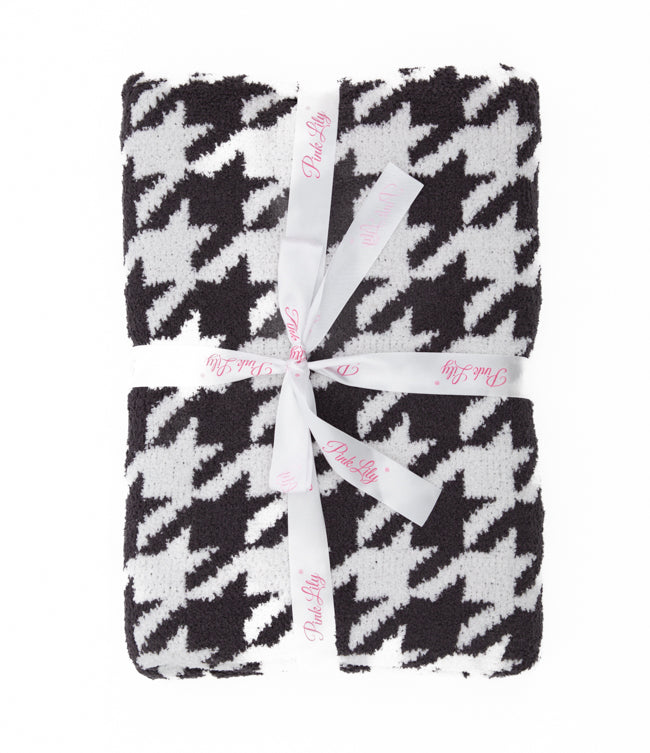 Make Me Believe Black Houndstooth Blanket SALE Outlet New Arrival